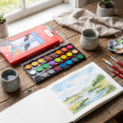 Peinture aquarelle 21 couleurs Yalong + 2 pinceaux inclus