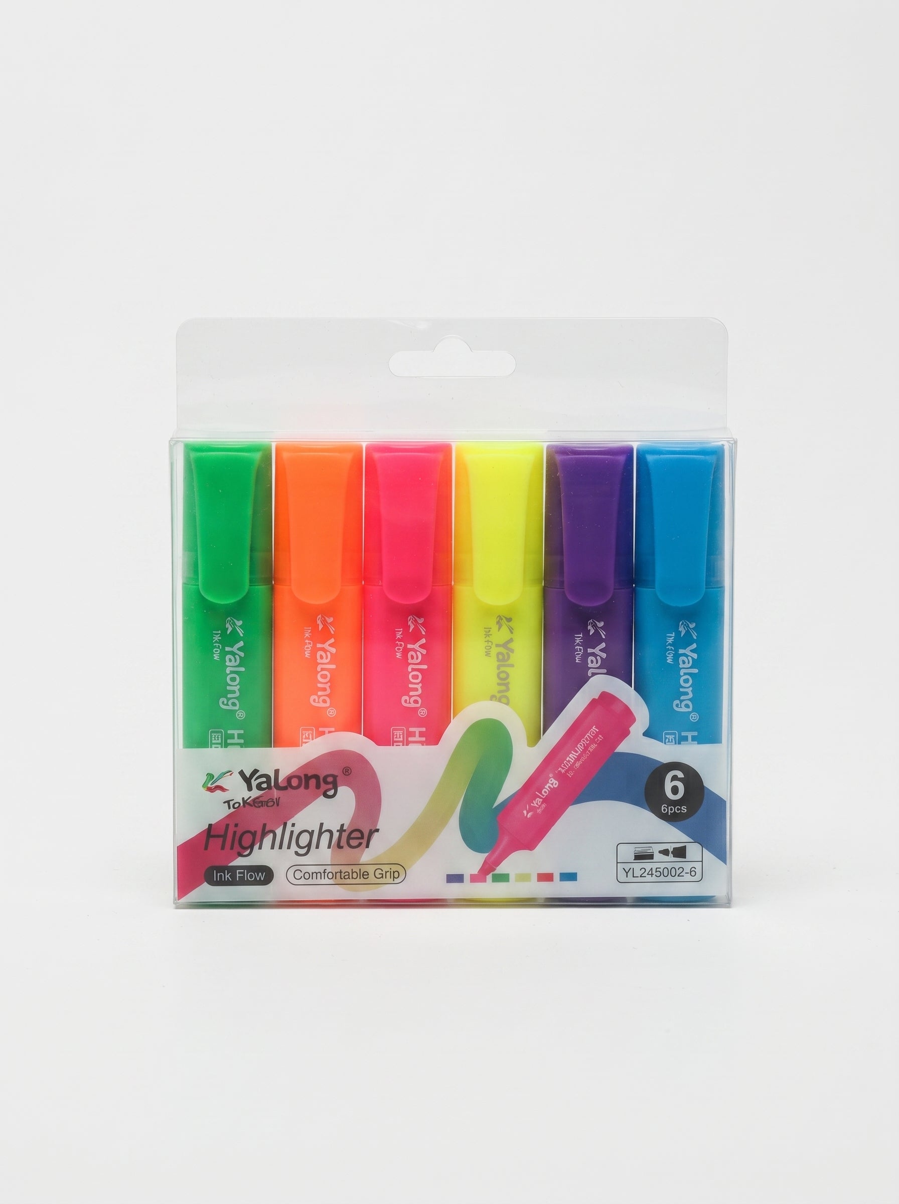 Pack Fluorescent : Surligneurs pastel Yalong lot de 6 Feutres