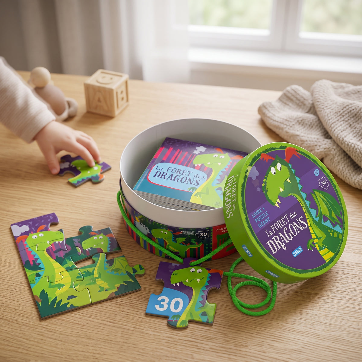 Coffret Livre et Puzzle Géant Animaux – Jeu Éducatif pour Enfants
