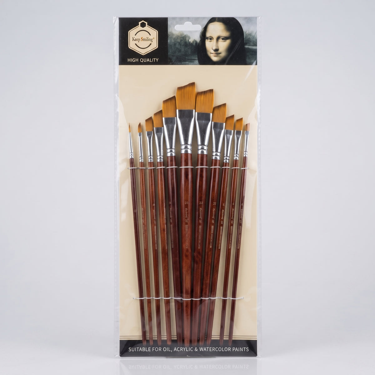 Pinceau biseauté peinture - Set de 13 pinceaux