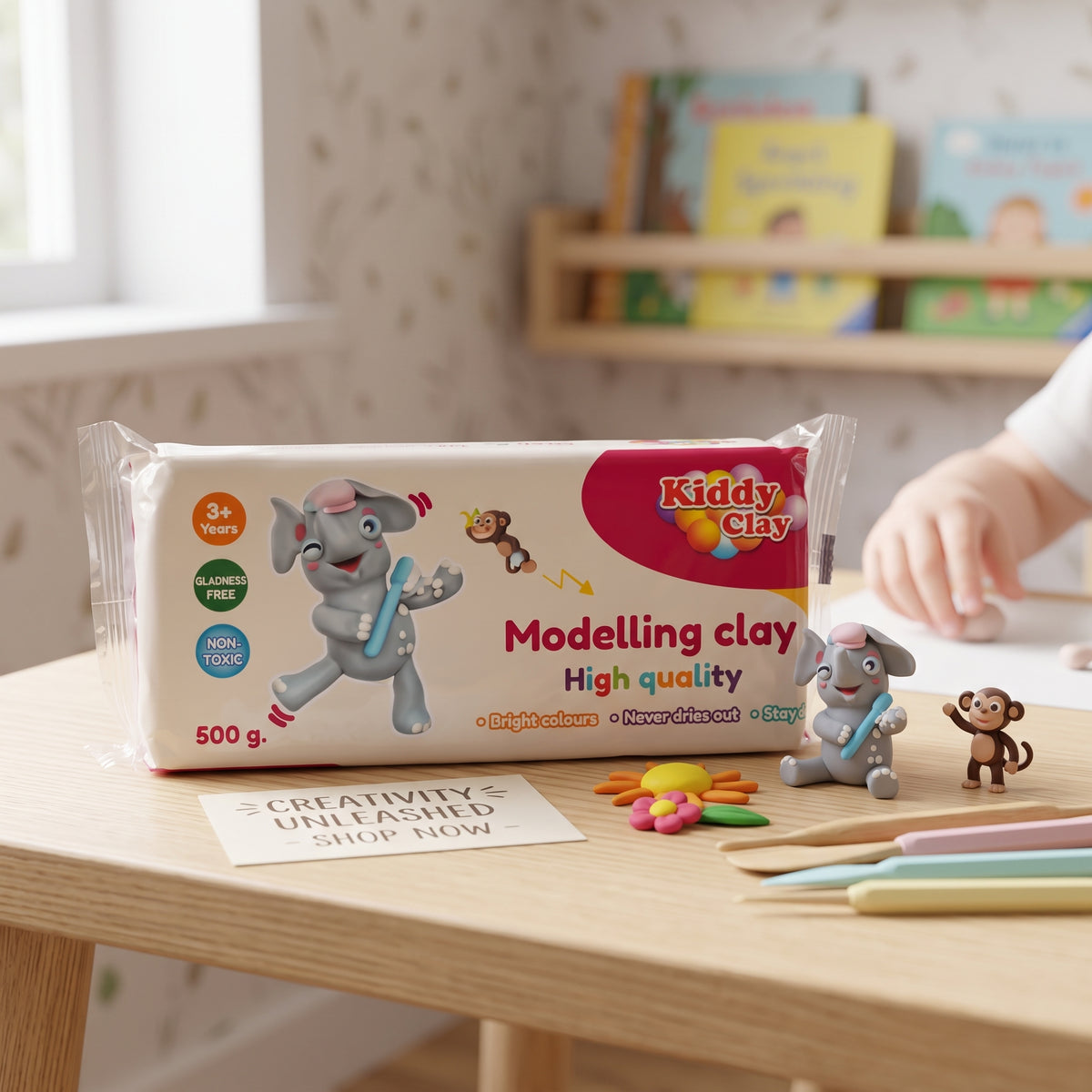 Pâte à Modeler Kiddy Clay - Bloc de 500g - Haute Qualité