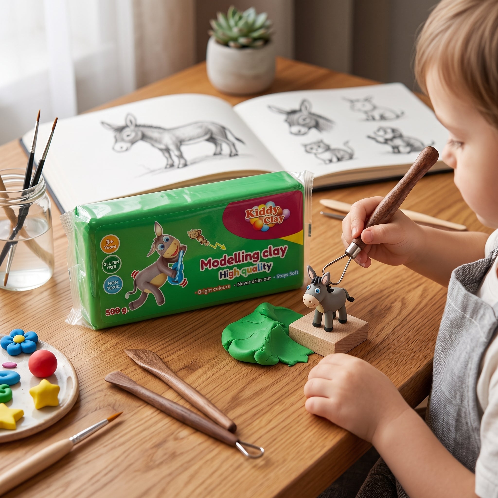 Pâte à Modeler Kiddy Clay - Bloc de 500g - Haute Qualité