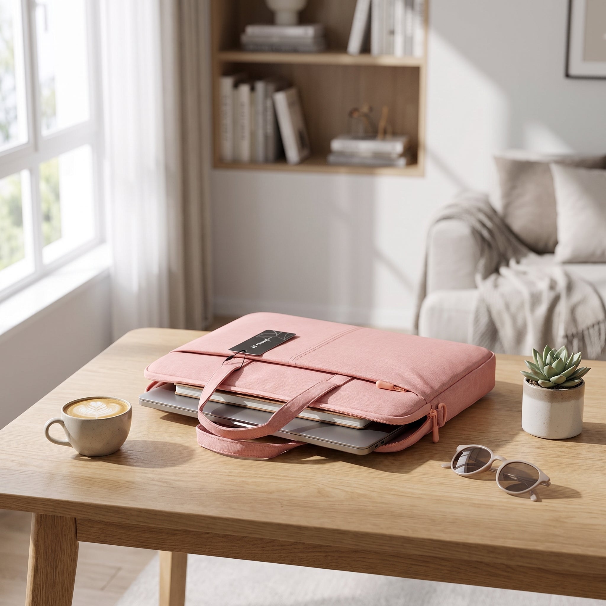 Cartable Porte PC Premium – 2 Poches de Rangement En Rose ,Bleu Et Gris   Yalong To Go
