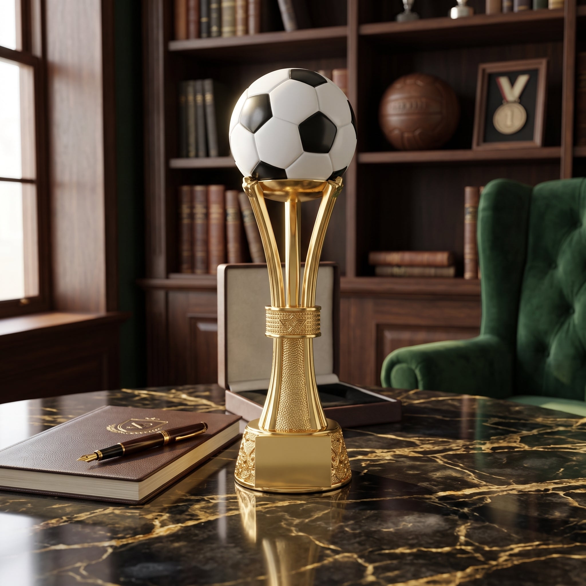 Trophée football doré - Coupe avec Ballon Noir et Blanc Image secondaire du produit