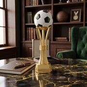 Trophée football doré - Coupe avec Ballon Noir et Blanc