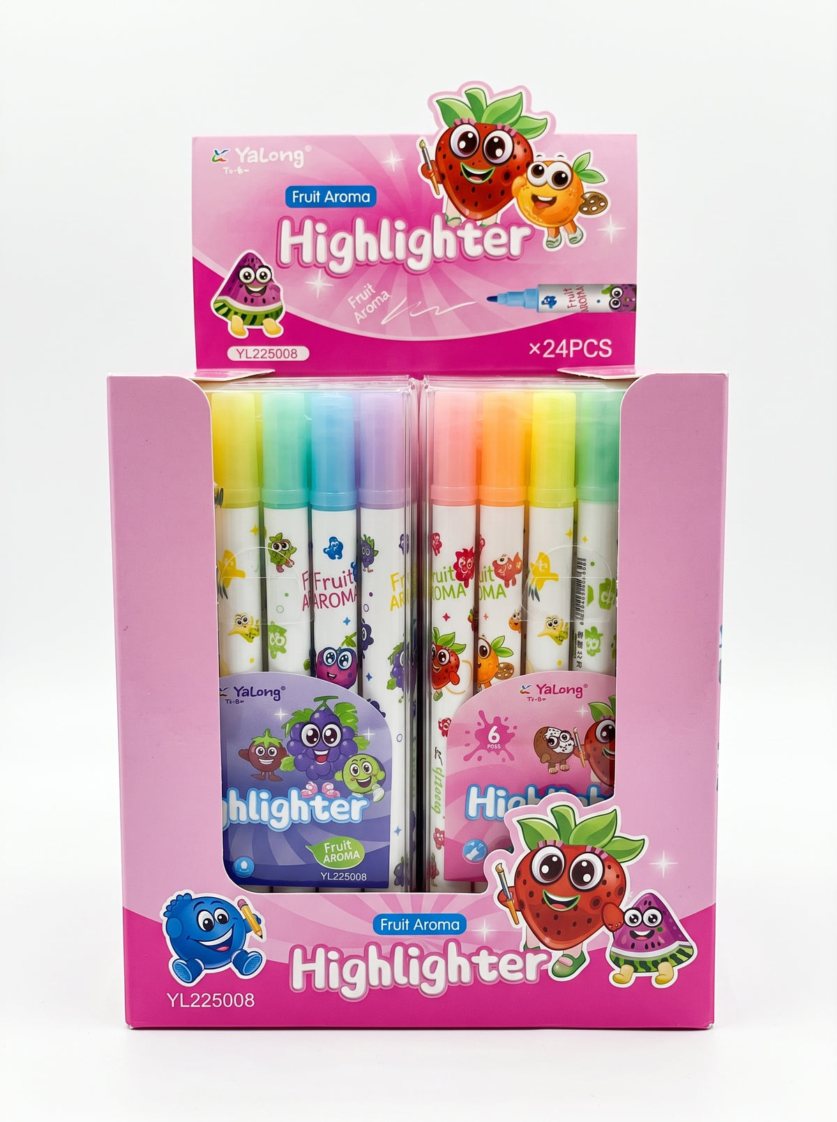 Set de 6 Surligneurs Pastels Double Pointe Yalong – Couleurs douces