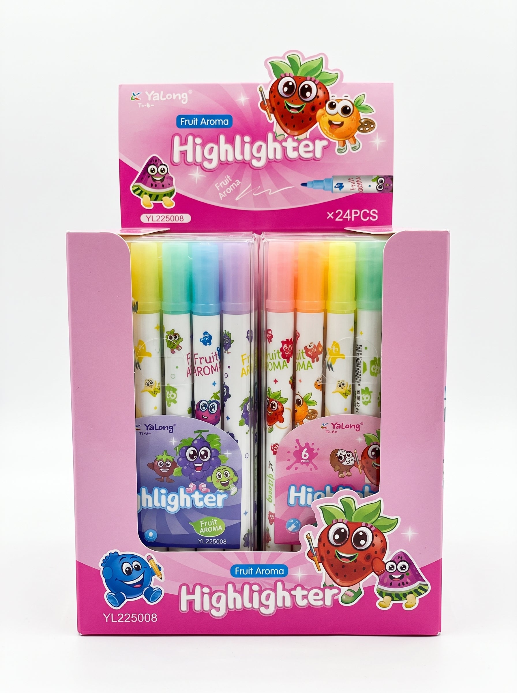 Set de 6 Surligneurs Pastels Double Pointe Yalong – Couleurs douces