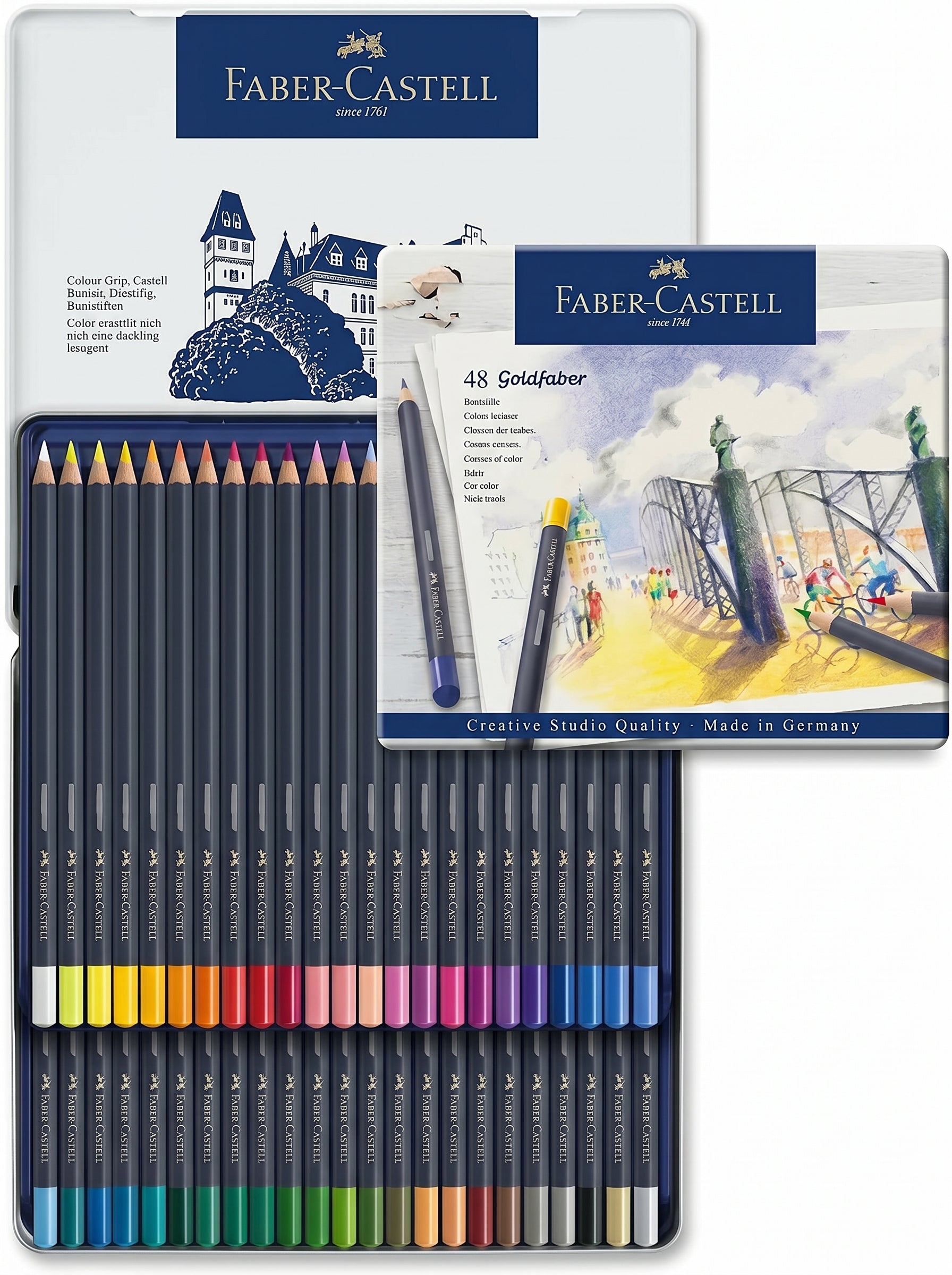 Crayons de couleur Faber-Castell 48 pièces | Coffret de haute qualité