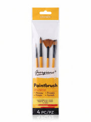 Set de 4 Pinceaux Plats Simples Yalong – Idéal pour Peinture et Loisirs Créatifs