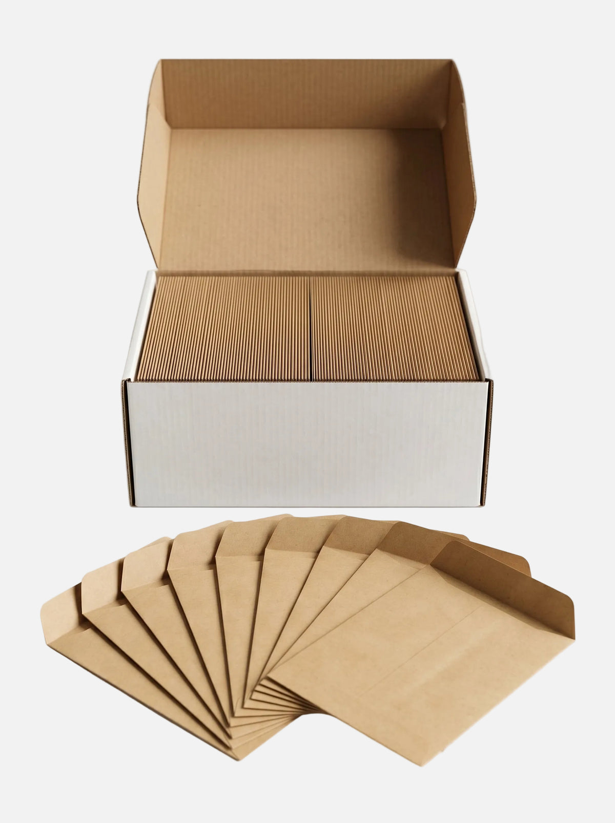 Boîte de 500 pièces d'enveloppes papier kraft 90g idéales pour la papeterie de bureau.