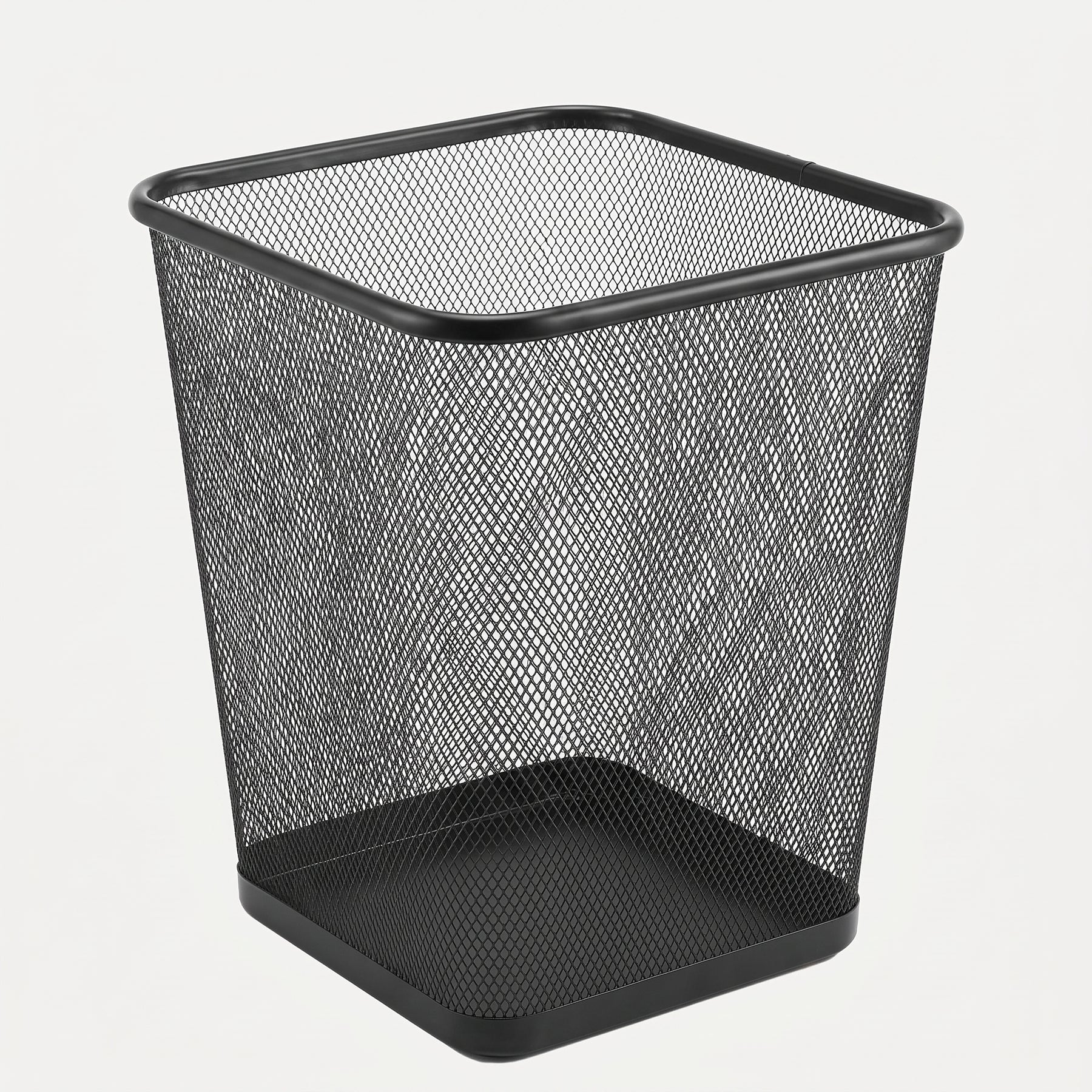 Corbeille à Papier en Métal Carrée Noire