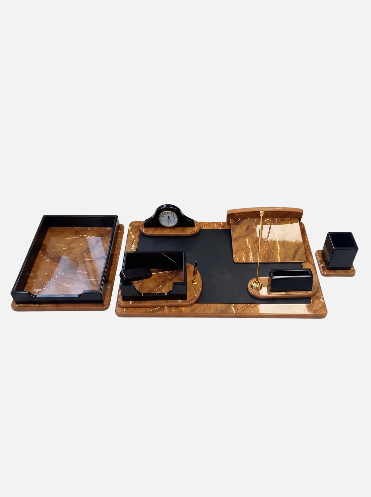 Ensemble Organisateur de Bureau en Bois 8 Pièces