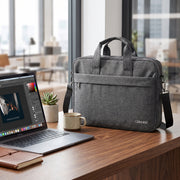Cartable Porte PC Premium – 3 Poches de Rangement En Gris  Et Noir  Yalong To Go