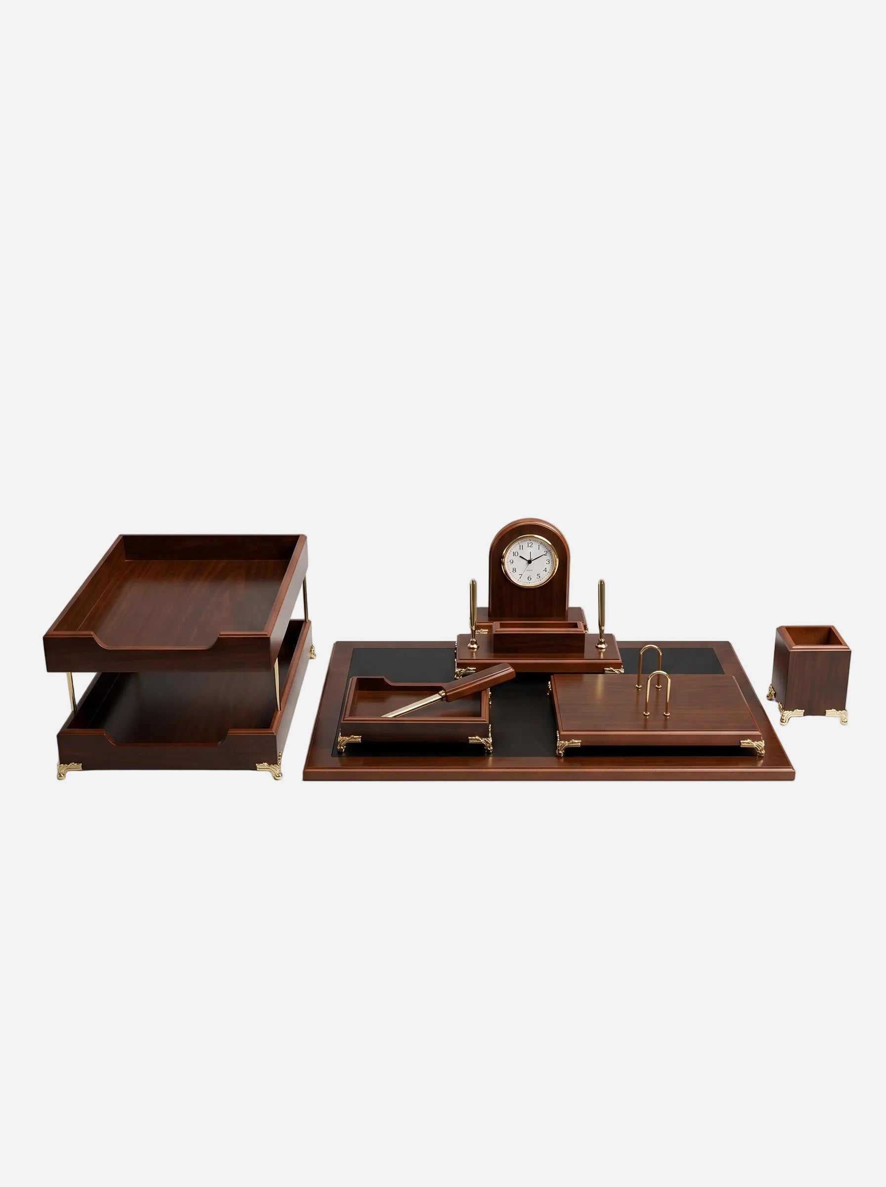 Ensemble de Bureau 8 Pièces en Bois Équipement de Bureau Luxe