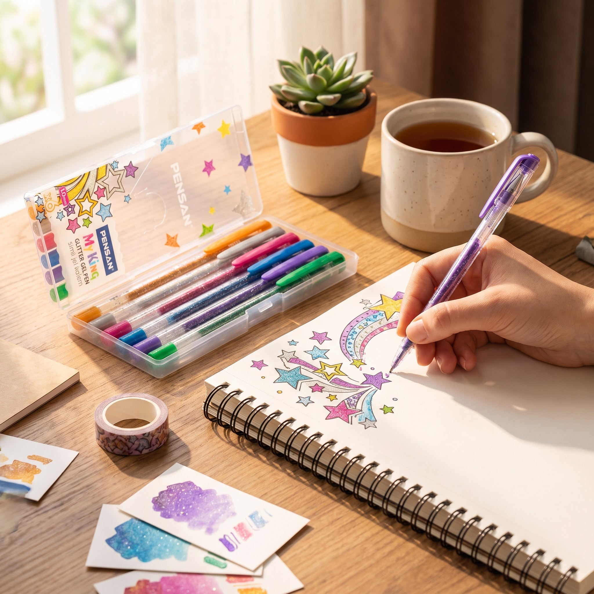 6 Stylos à Bille Brillants Pensan - Écriture Douce & Précise Image secondaire du produit