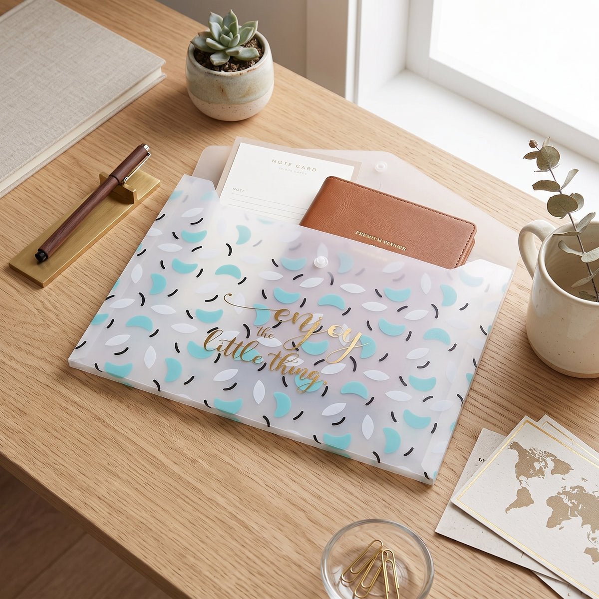 Pochette Porte-Documents A4 en Plastique – Bouton-Pression Sécurisé