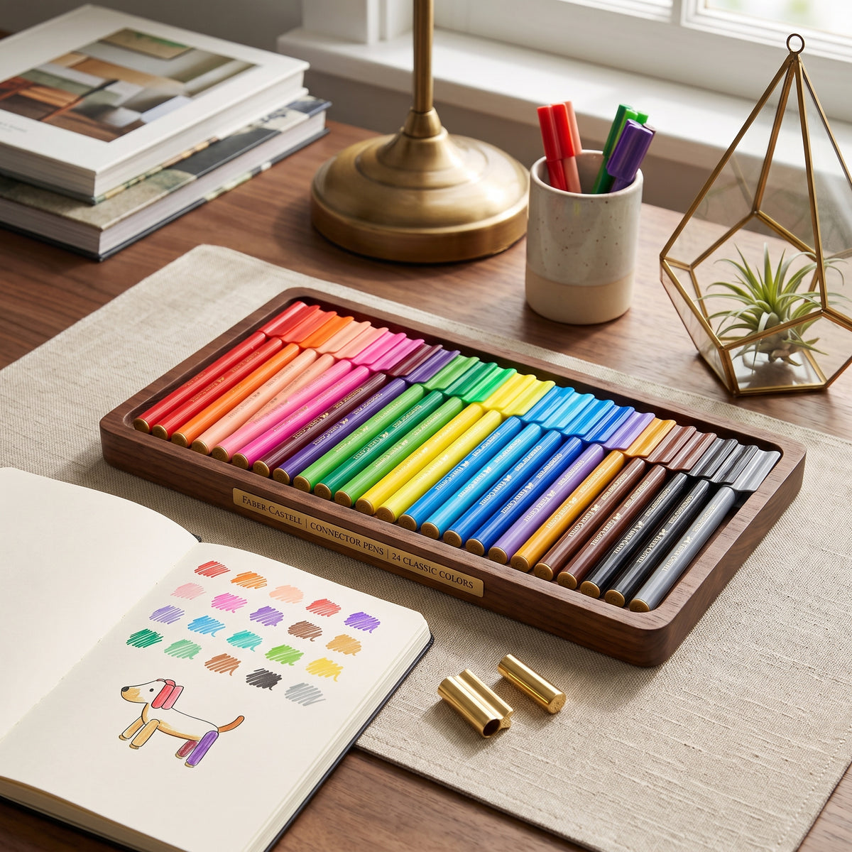 Set de 25 Feutres Faber-Castell Premium – Couleurs Vives pour Dessin