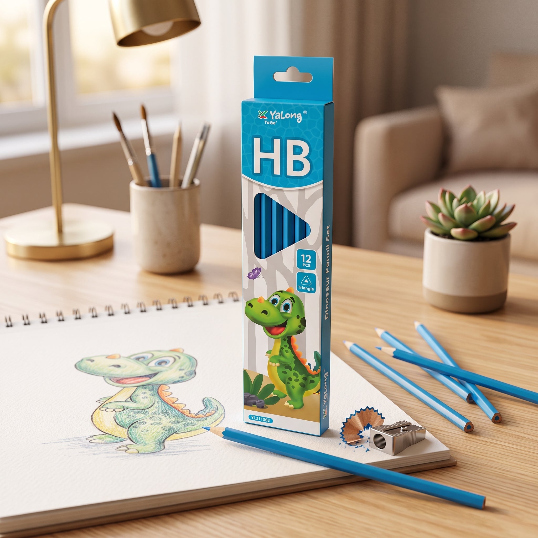 Crayon à papier HB noir Yalong : Boîte de 12 pour la Rentrée