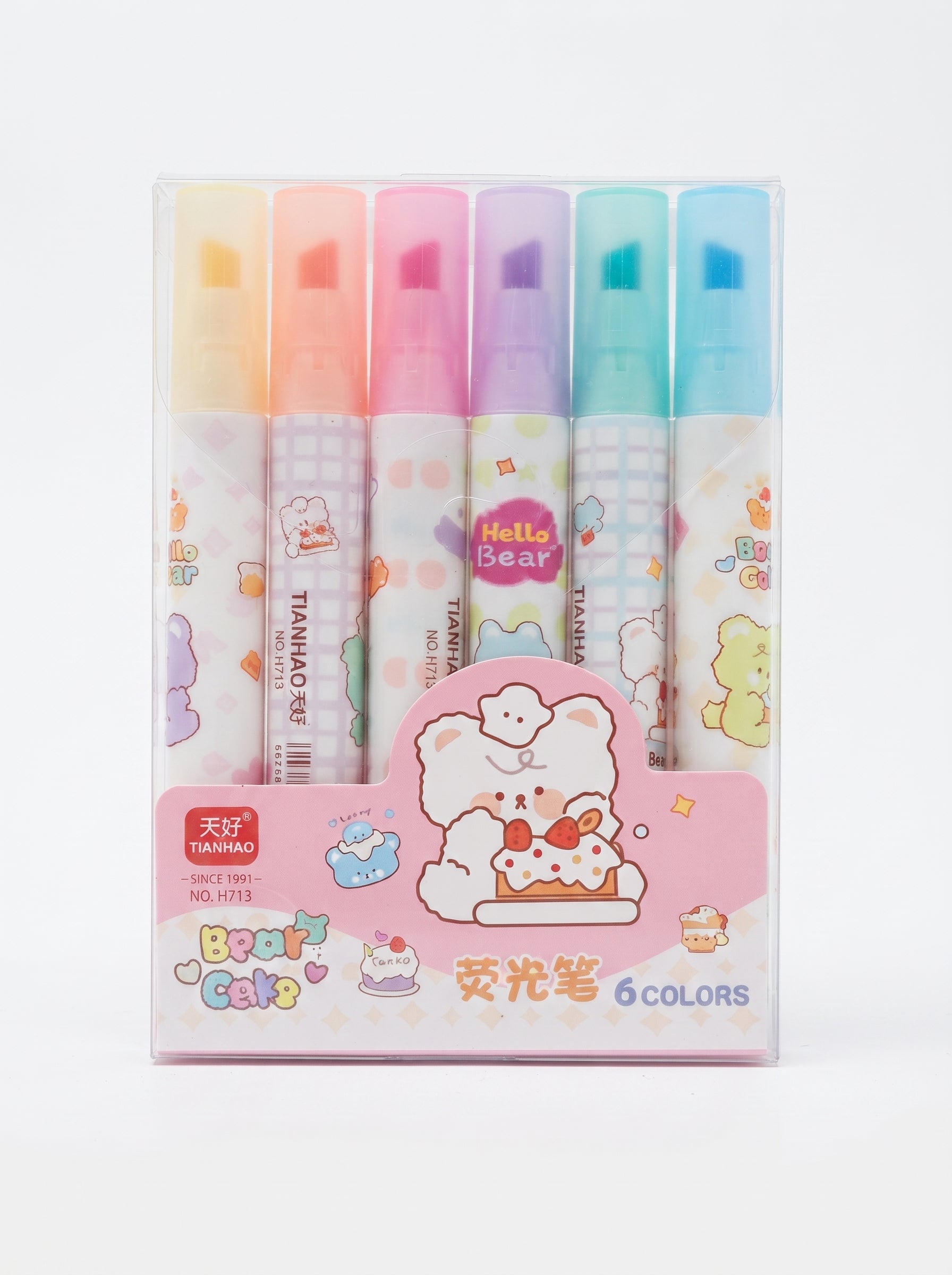 Surligneur pastel Tianhao lot de 6 – Feutres Couleurs Douces