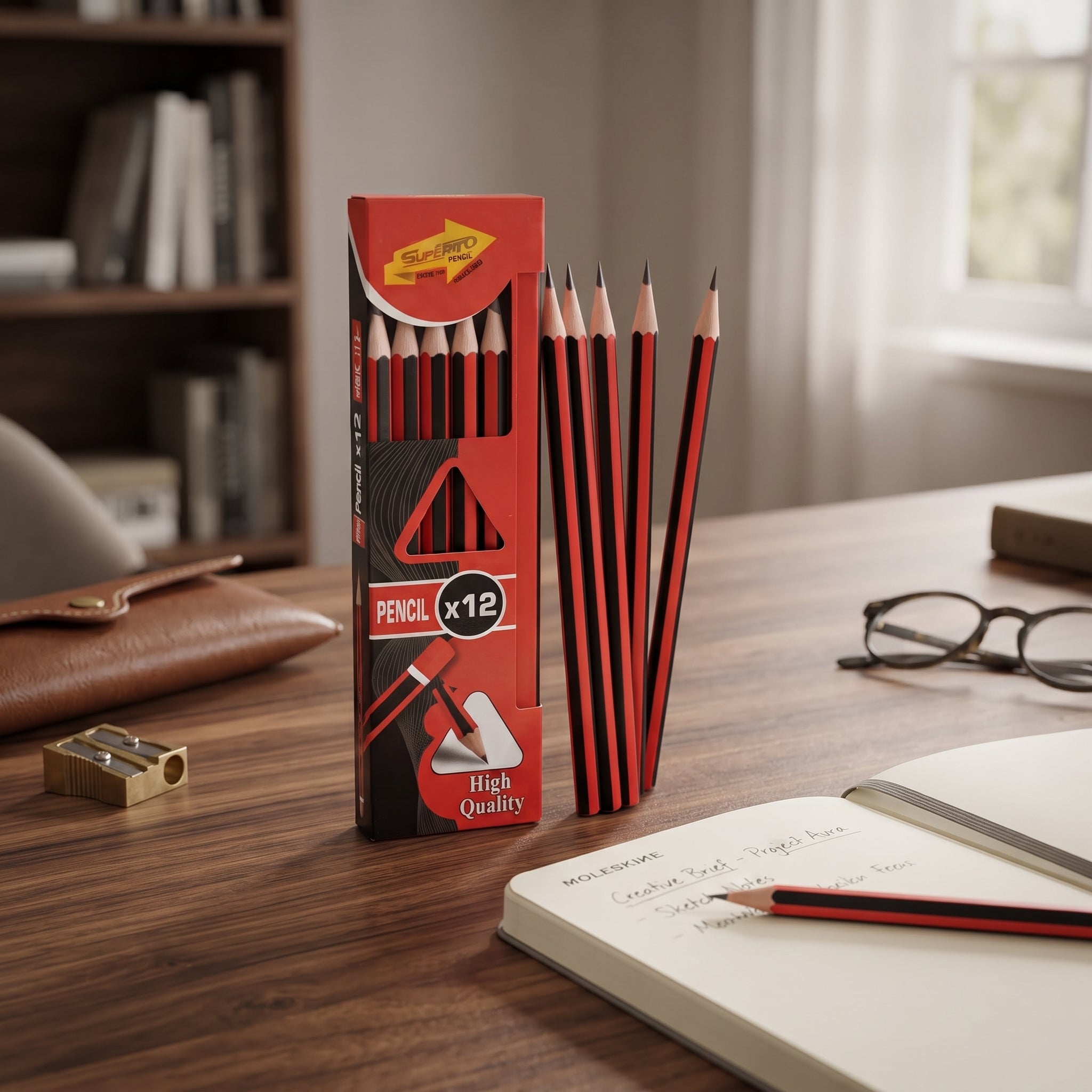 Crayon noir HB – Pack de 12 pièces – Qualité supérieure