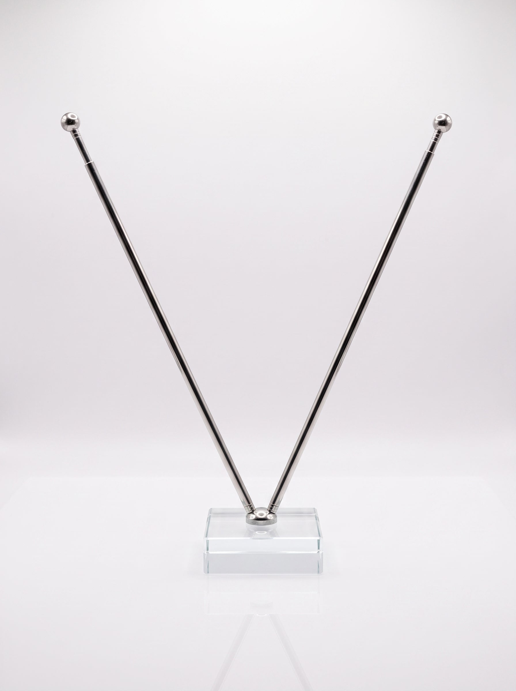 Support double drapeau bureau en Verre et Métal