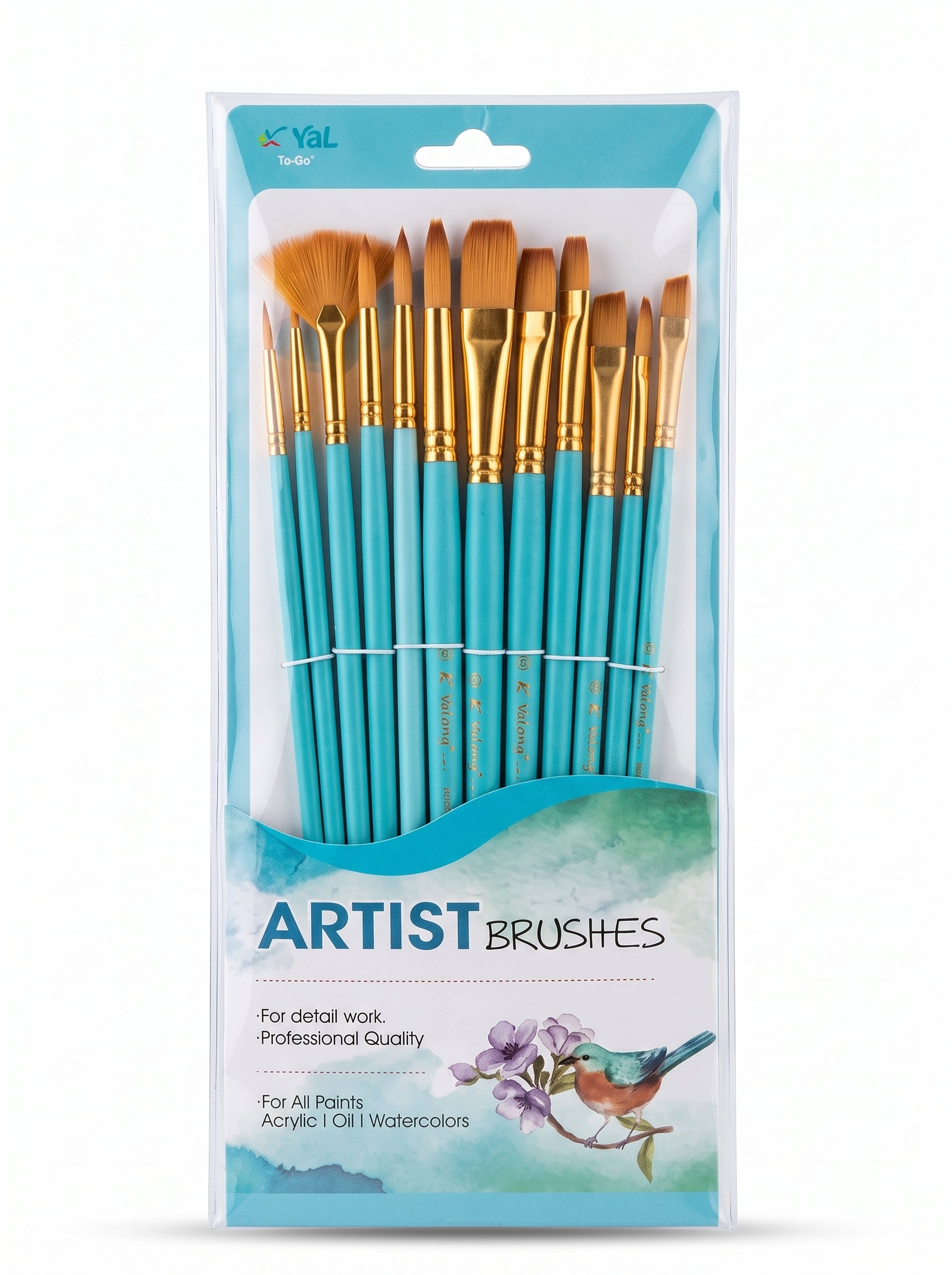 Set 12 pinceaux peinture Yalong - Différents Modèles