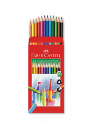 Boîte de 12 Crayons de Couleur Triangulaires (Ergonomiques) – Faber-Castell
