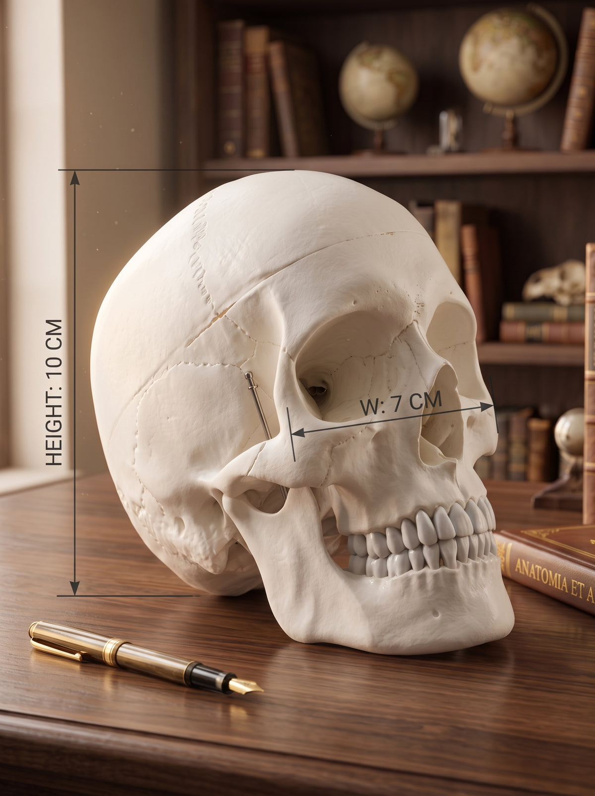 Modèle Crâne Humain Réduit – Format Compact Haute Qualité 10*7 cm