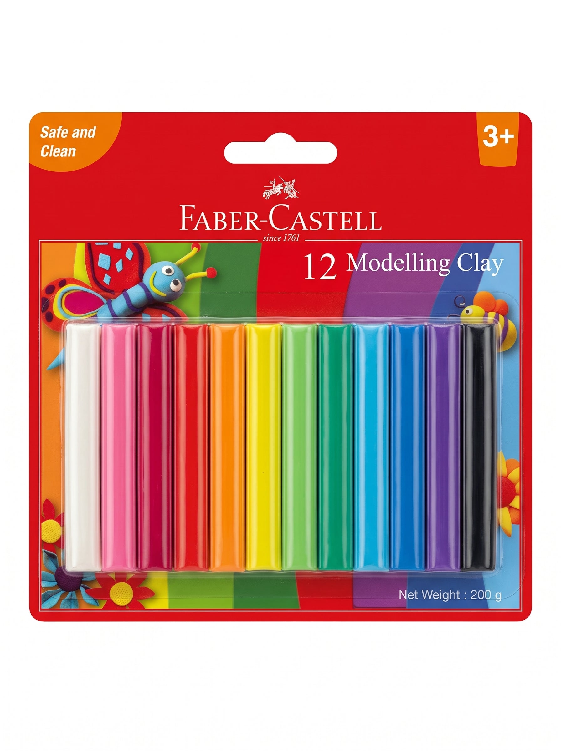 Pâte à modeler Faber-Castell - 12 Couleurs (200g)