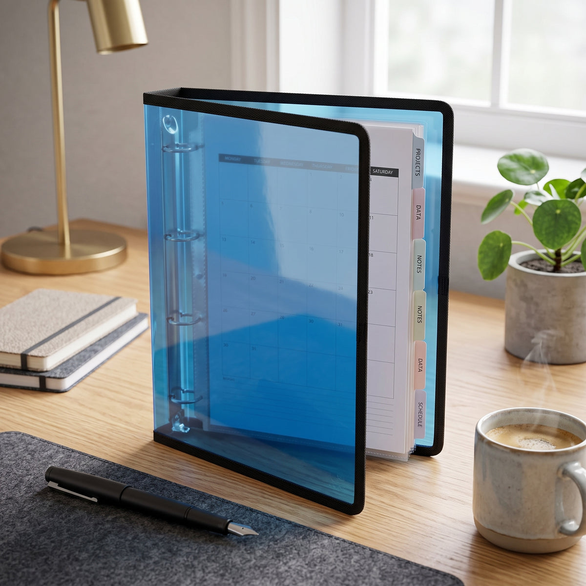 Classeur souple 4 anneaux Transparent -  Foldermate