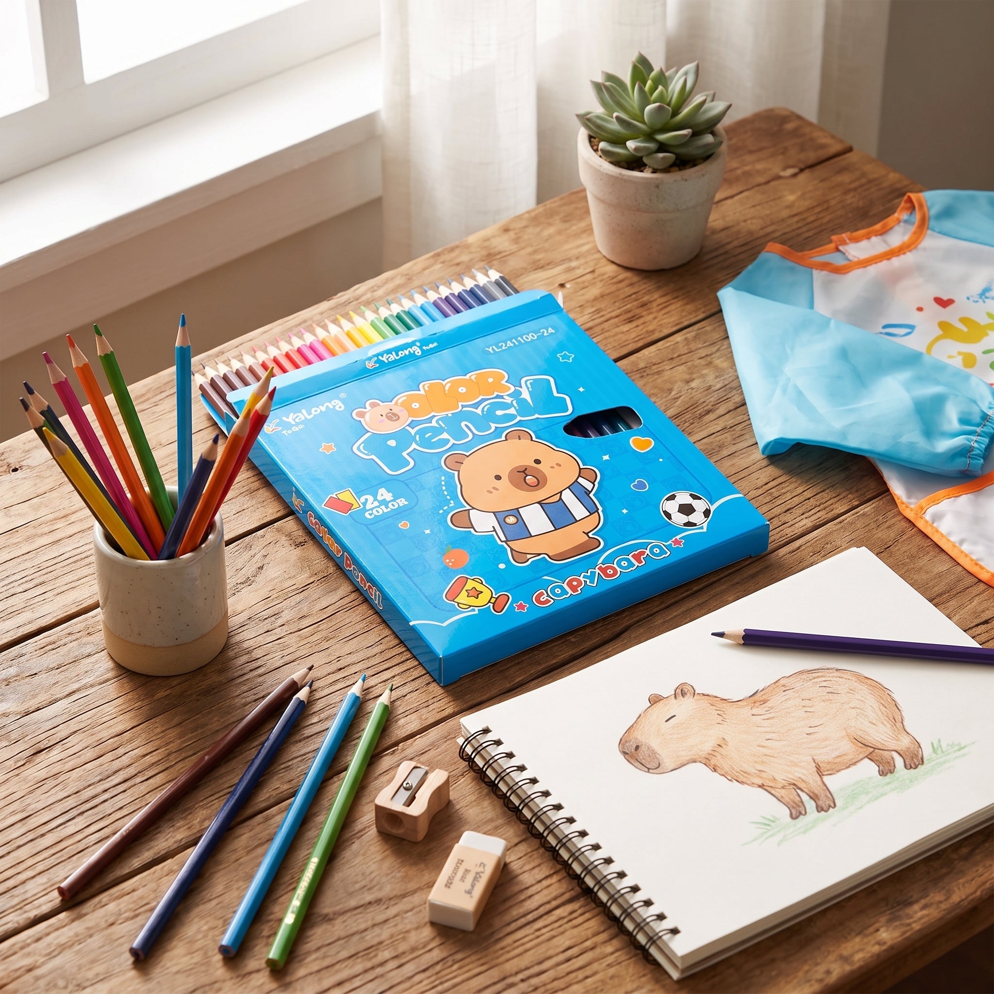 Crayons de Couleur 24 Couleurs Qualité Premium pour Dessin et Art