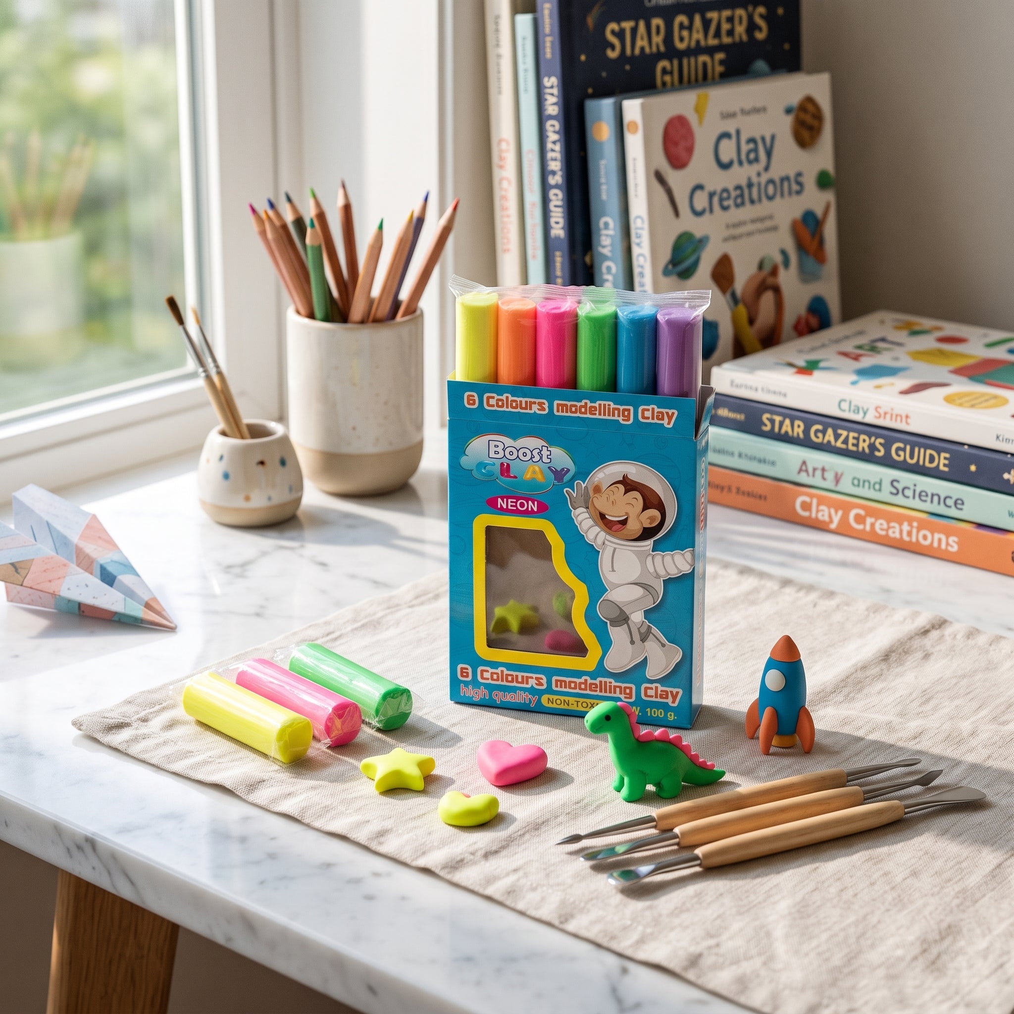 Pâte à modeler : Coffret de 6 bâtonnets multicolores pour enfants