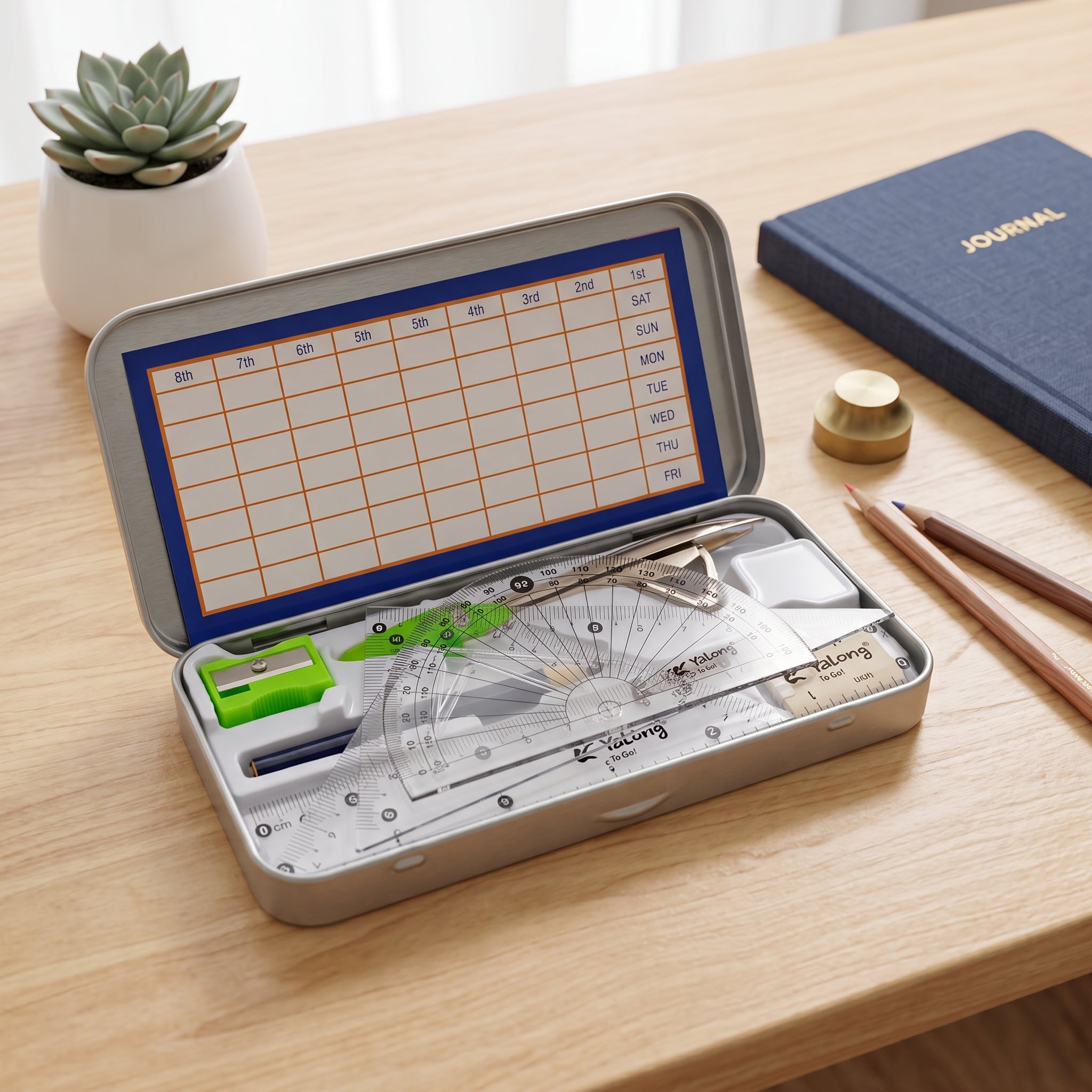 Kit de géométrie 8 pièces avec Pochette "To Go"