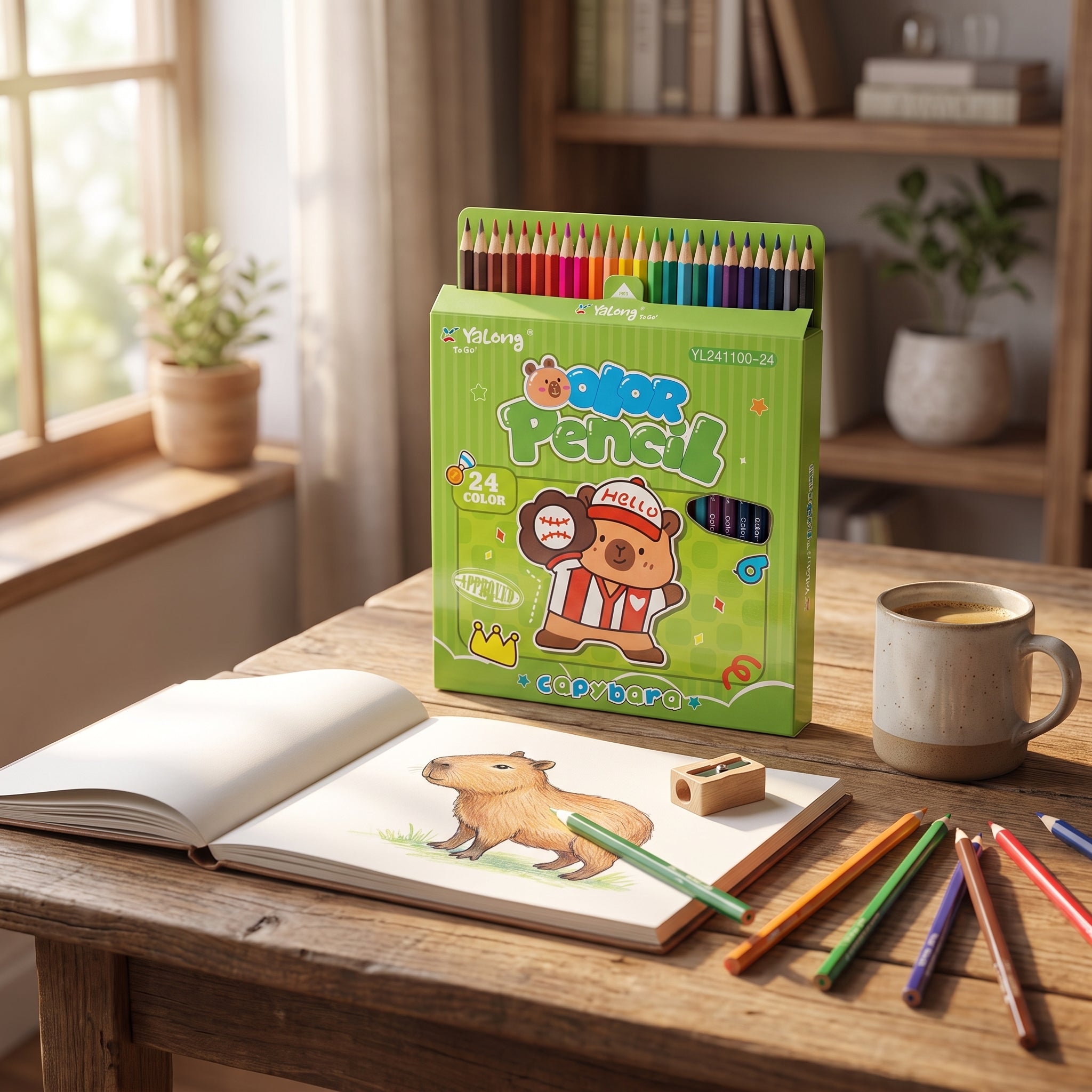 Crayons de Couleur 24 Couleurs Qualité Premium pour Dessin et Art