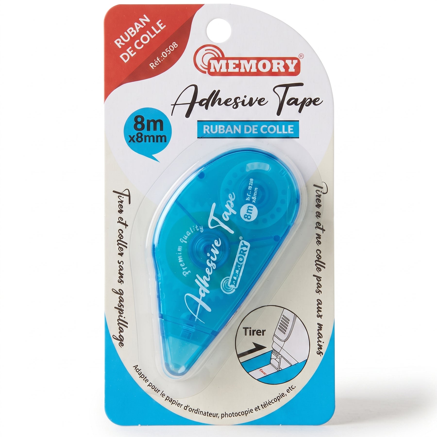 Roller de Colle 8mm x 8m - Ruban Adhésif pour Papier et Carton
