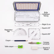 Kit de géométrie 8 pièces avec Pochette "To Go"
