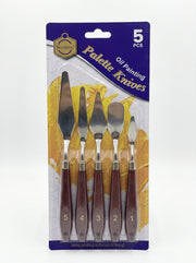 Set de Couteaux à Palette 5 Pièces - Métal et Bois pour Peinture à l'Huile