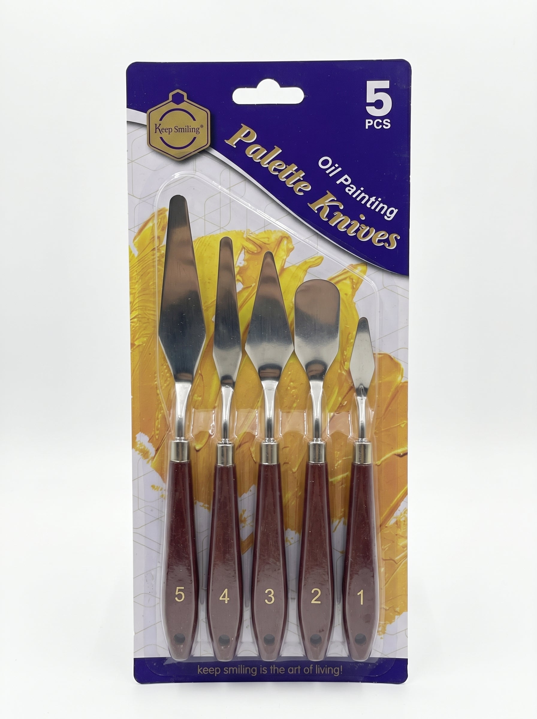 Set de Couteaux à Palette 5 Pièces - Métal et Bois pour Peinture à l'Huile