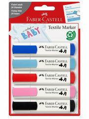 Set 5 feutres textile fluorescents Faber-Castell | Qualité et précision