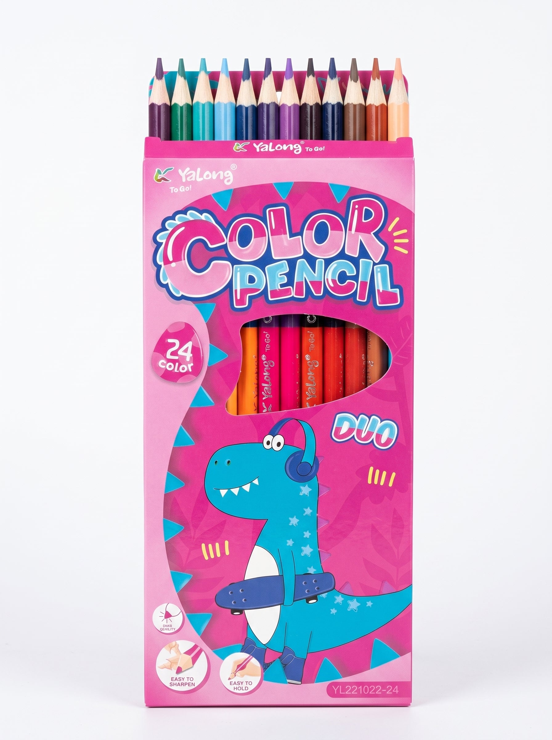 Crayons de couleur duo Yalong - 12 Pièces / 24 Couleurs pour le Dessin