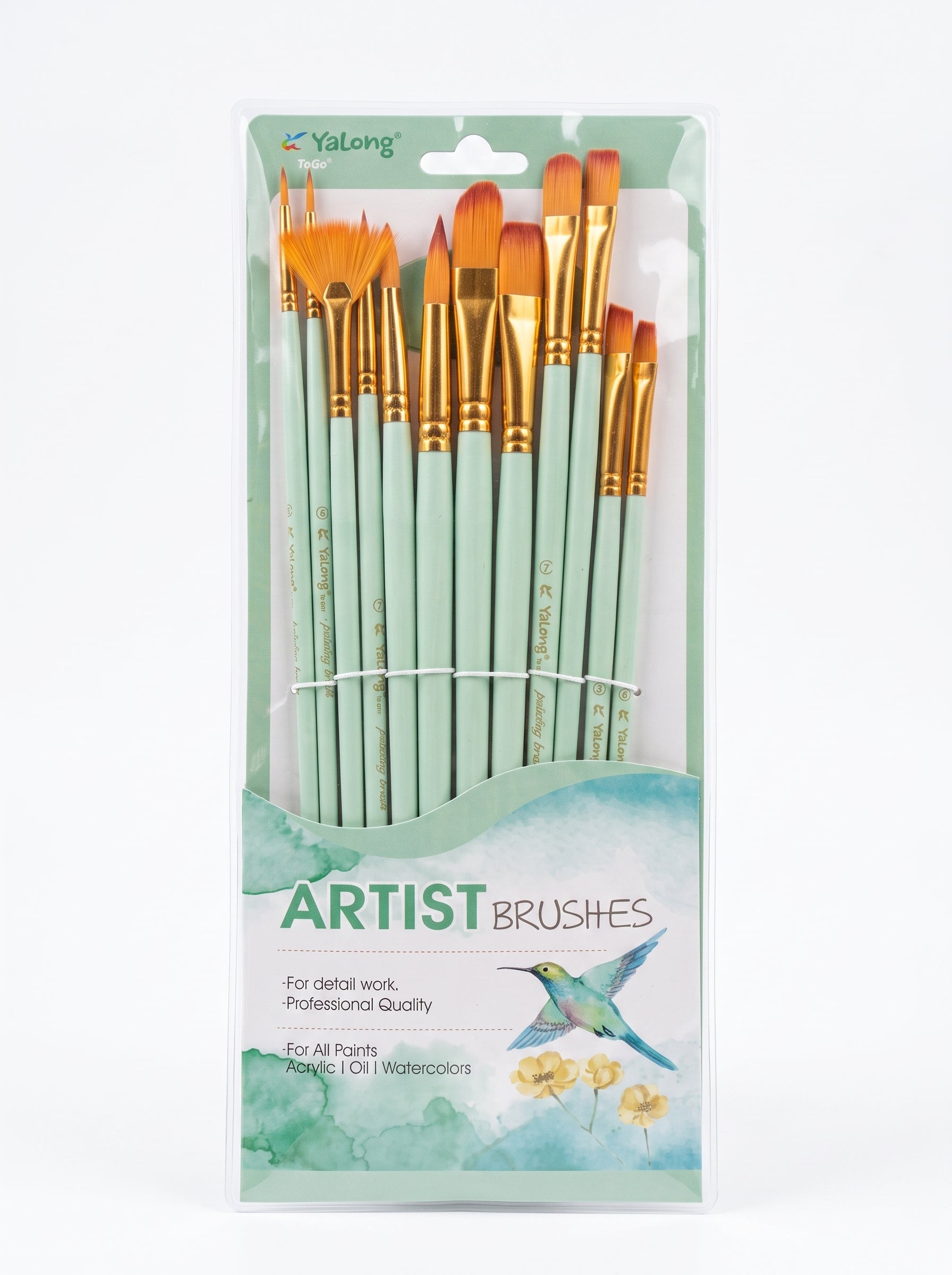 Set 12 pinceaux peinture Yalong - Différents Modèles