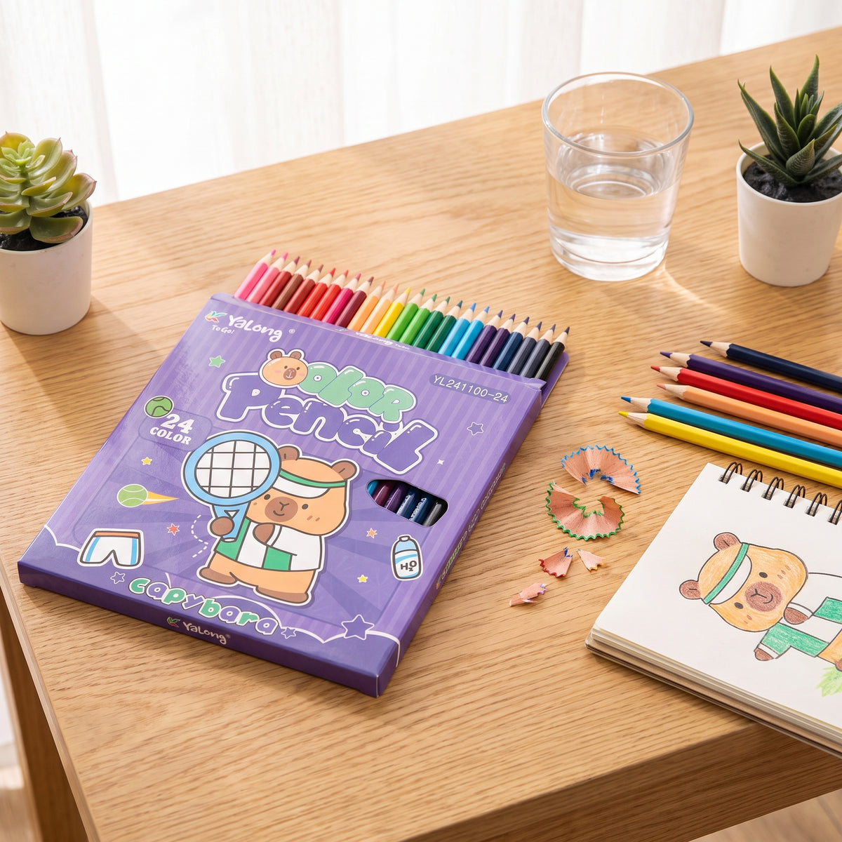 Crayons de Couleur 24 Couleurs Qualité Premium pour Dessin et Art