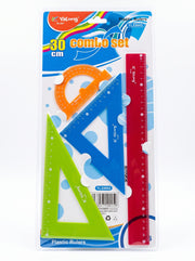 Pochette géométrie plastique Yalong - Set 4 Pièces