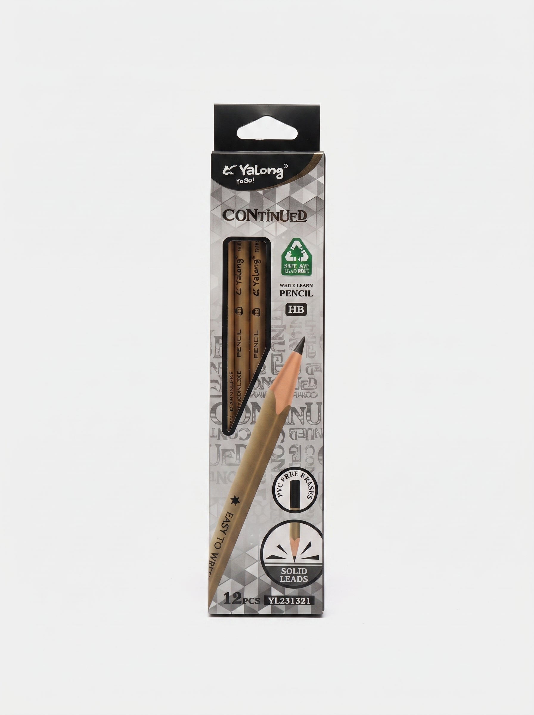Crayon à papier HB noir Yalong - Lot de 12 Pièces
