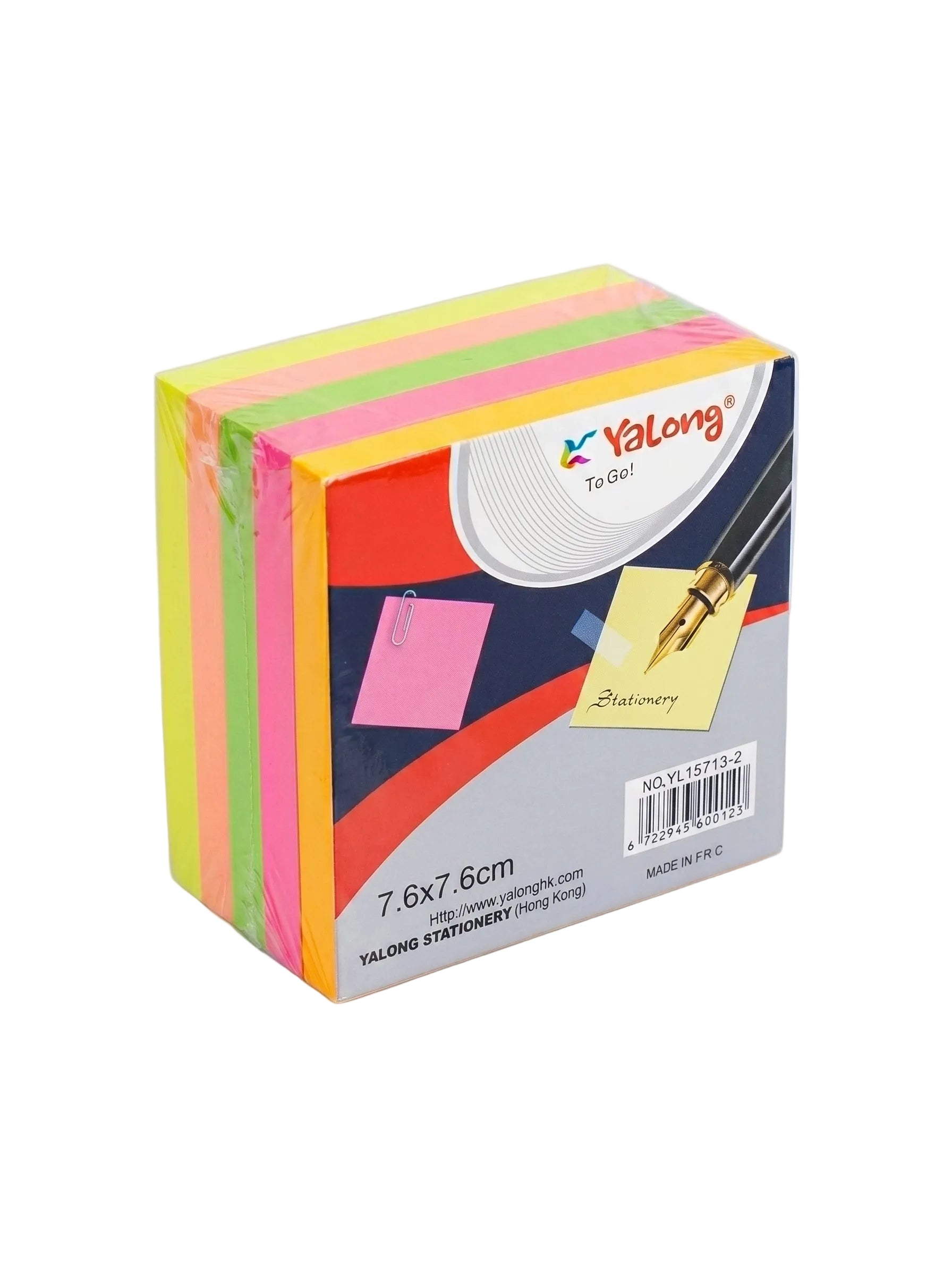 cube en couleur fluo 7.6*7.6cm 5 couleurs 400 Feuilles Image principale du produit