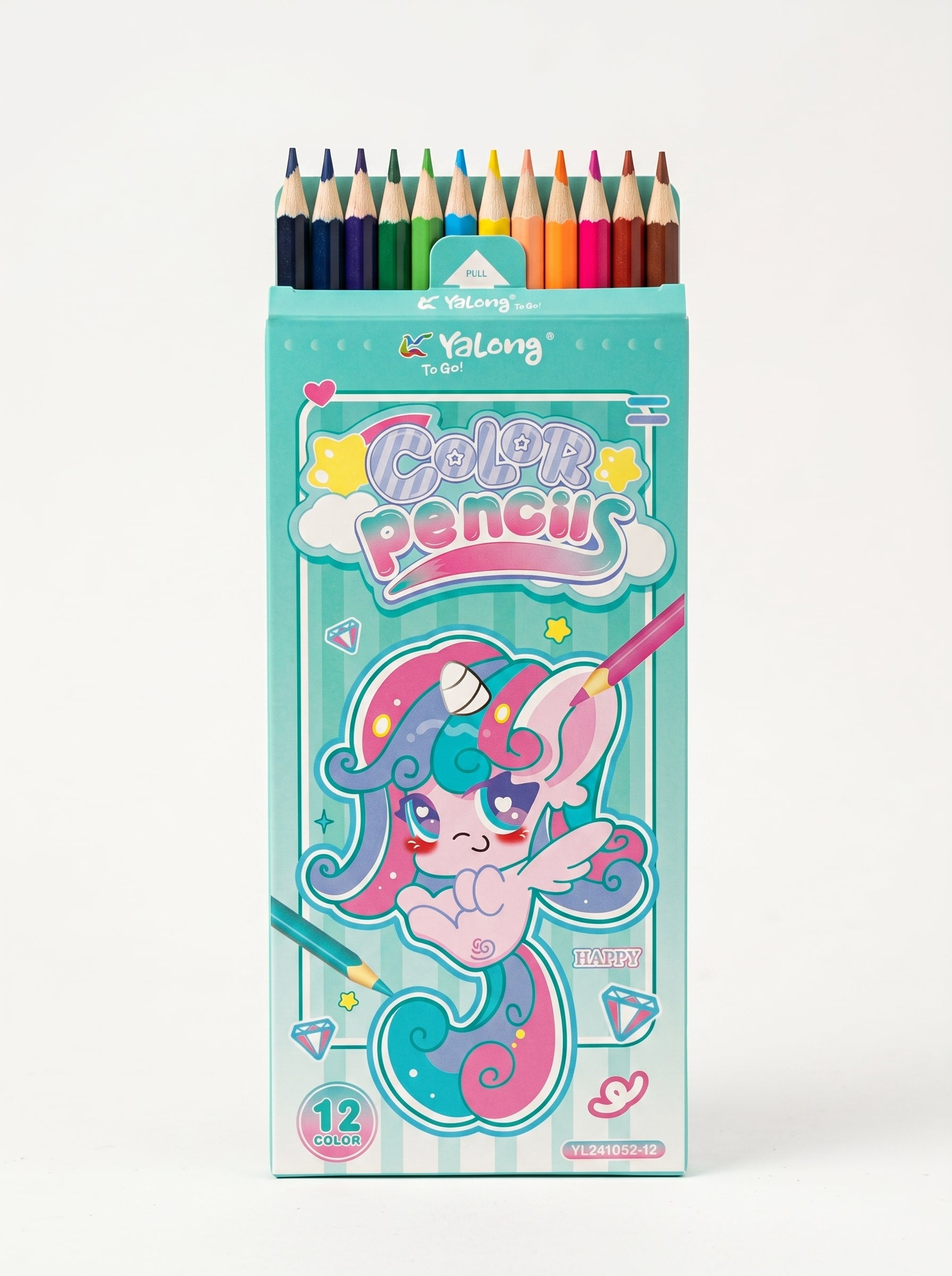 Crayons de couleur 12pcs Yalong To Go - Matériel de Dessin Premium