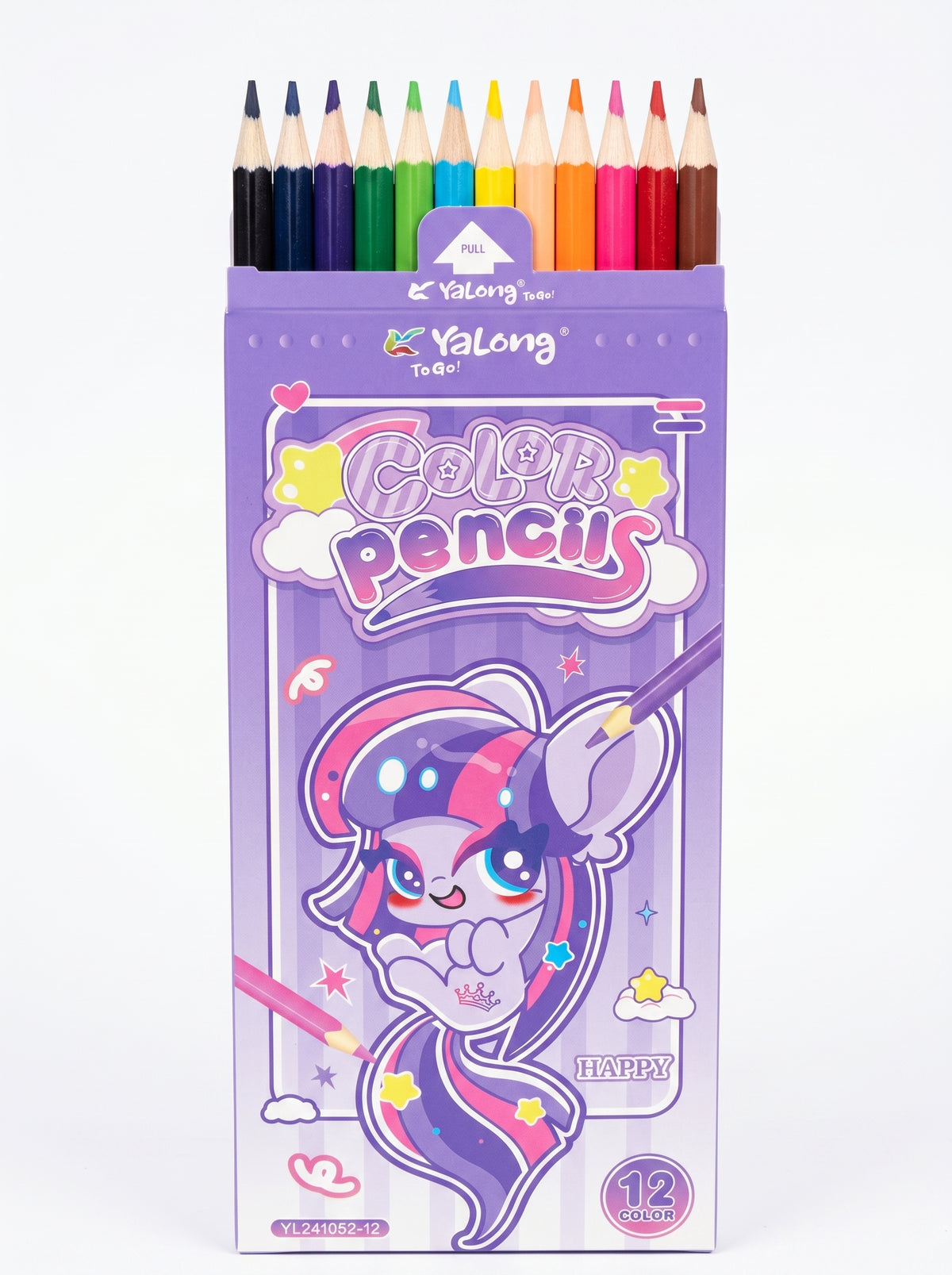 Crayons de couleur 12pcs Yalong To Go - Matériel de Dessin Premium