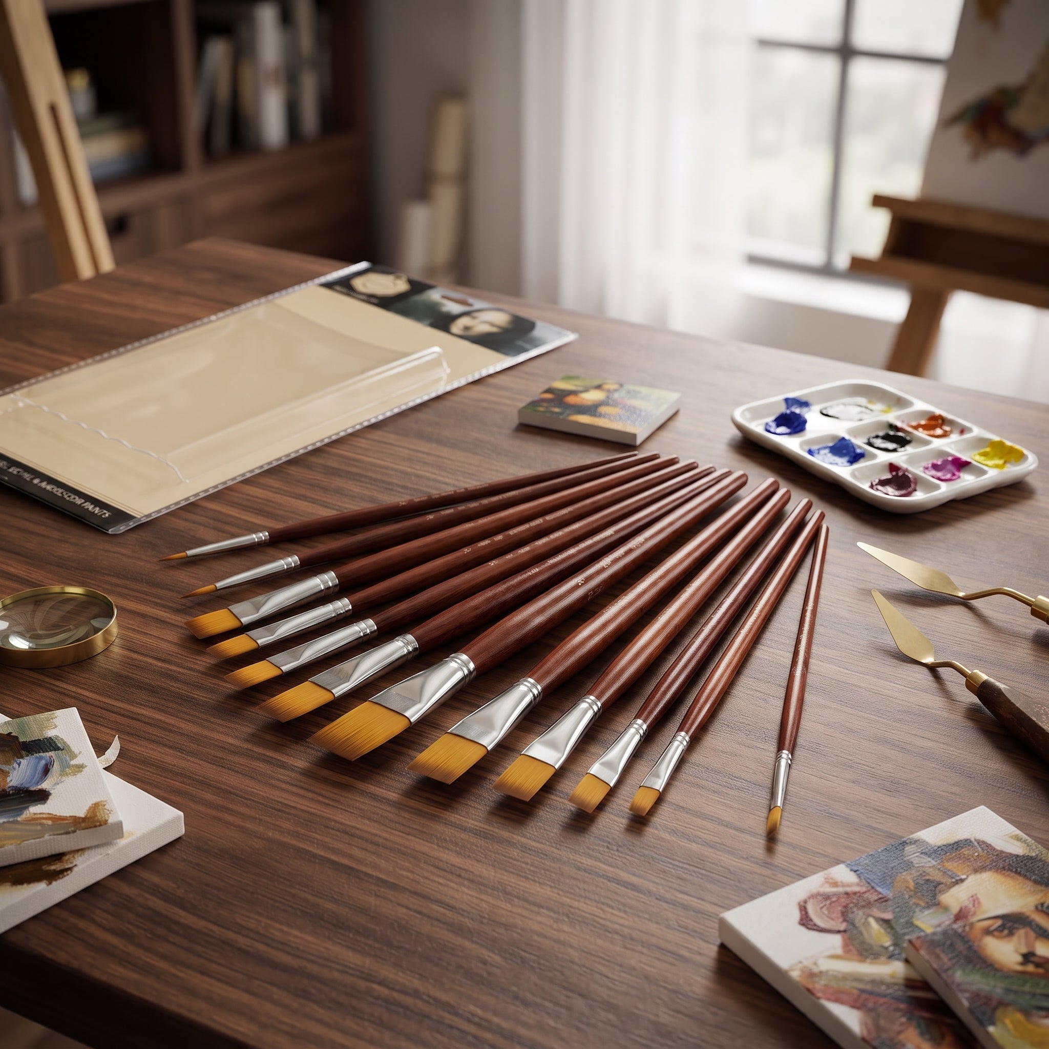 Pinceau biseauté peinture - Set de 13 pinceaux