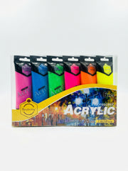 Set Peinture acrylique fluo Keep Smiling 6 pièces 75ml | Qualité Artiste