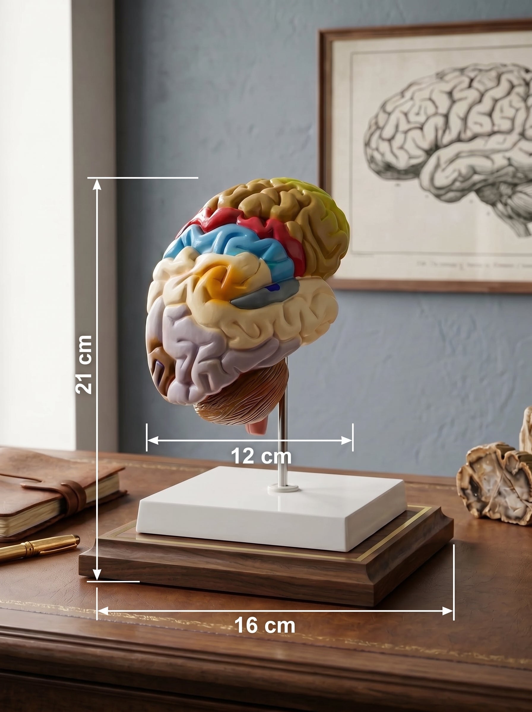 Coupe Sagittale du Cerveau : Modèle Demi-Cerveau 16*21 cm Image secondaire du produit